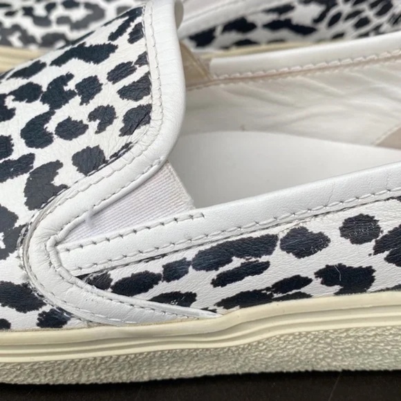 Saint Laurent White And Black Leopard Print Venice Slip-On Sneakers w/ Box - Picture 8 of 14
